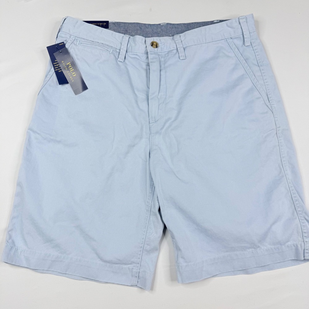 Polo Ralph Lauren Shorts Mens 34 Light Blue Relaxed Fit 10 Inch Chino NWT